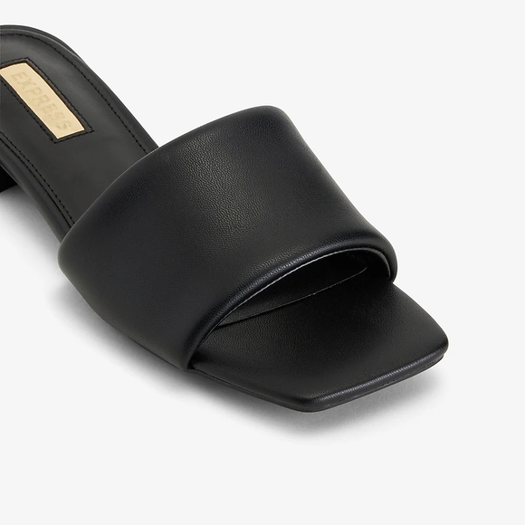 Express Black Minimalist Slide Sandals - Picture 2 of 4